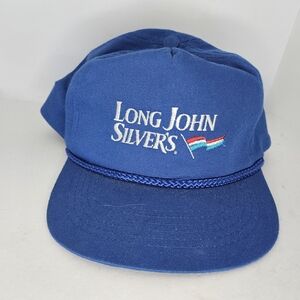 Vintage Long John Silver’s Blue Uniform Hat One Size Fast‑Food Promo Used.  Hat